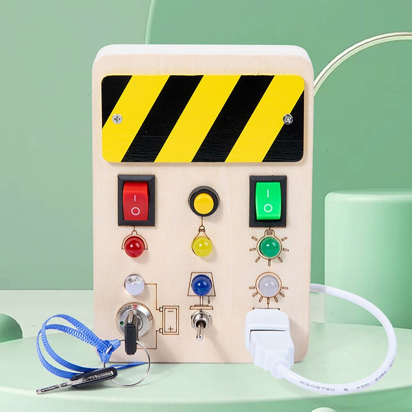 Tableau Montessori - BusyBoardCircuit™ - Déverrouillage de lumière - Mamanternelle