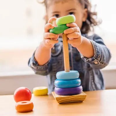 Jouet en Bois - WoodenToys™ - Tour arc - en - ciel - Mamanternelle