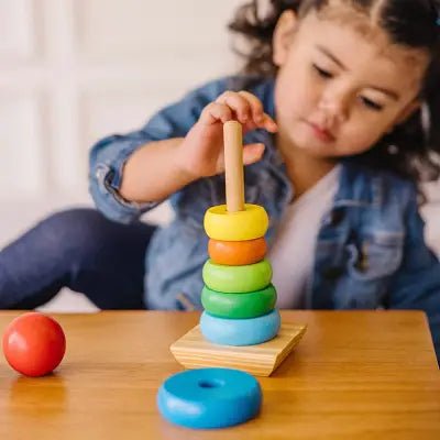Jouet en Bois - WoodenToys™ - Tour arc - en - ciel - Mamanternelle
