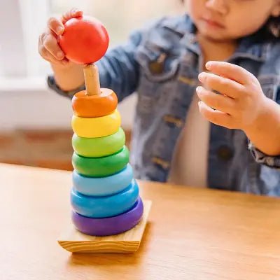 Jouet en Bois - WoodenToys™ - Tour arc - en - ciel - Mamanternelle