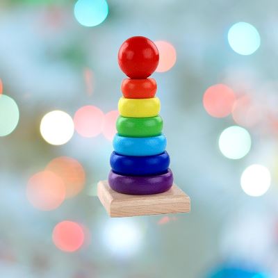 Jouet en Bois - WoodenToys™ - Tour arc - en - ciel - Mamanternelle