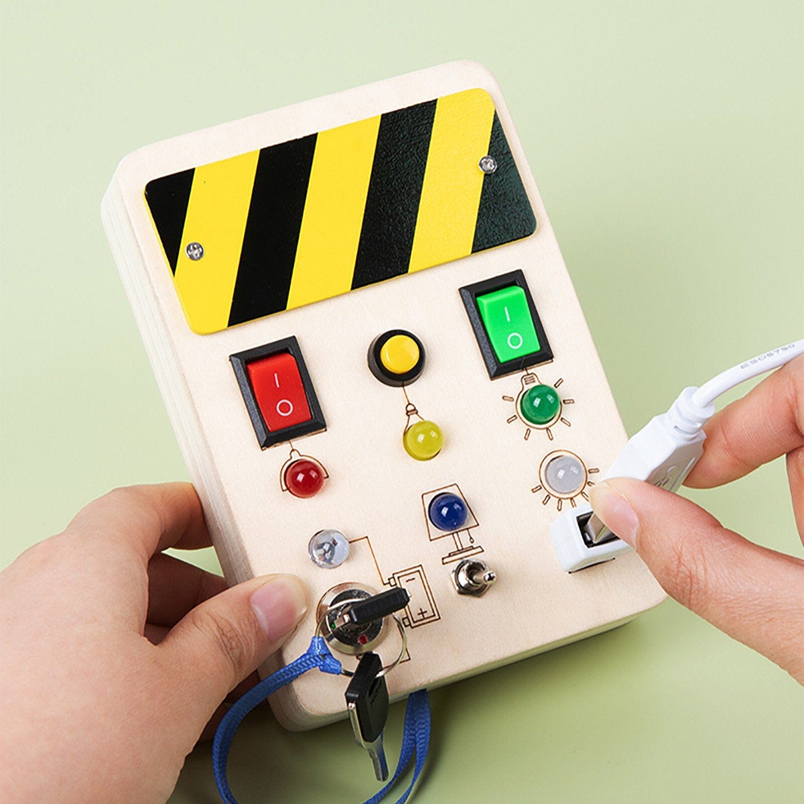 Tableau Montessori - BusyBoardCircuit™ - Déverrouillage de lumière - Mamanternelle
