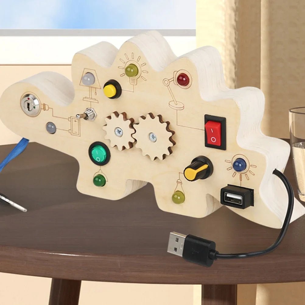Tableau Montessori - BusyBoardCircuit™ - Dinosaure - Mamanternelle