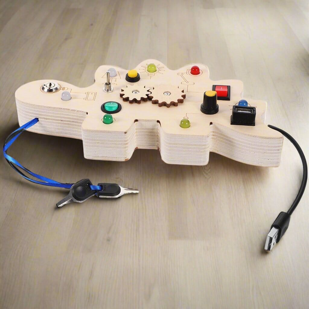 Tableau Montessori - BusyBoardCircuit™ - Dinosaure - Mamanternelle