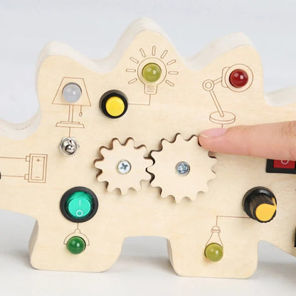 Tableau Montessori - BusyBoardCircuit™ - Dinosaure - Mamanternelle