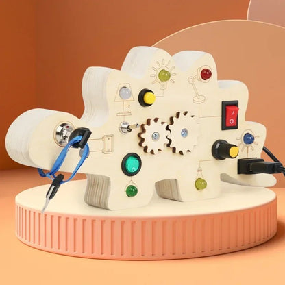 Tableau Montessori - BusyBoardCircuit™ - Dinosaure - Mamanternelle