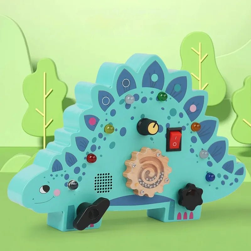 Tableau Montessori - BusyBoardCircuit™ - Stégosaure - Mamanternelle
