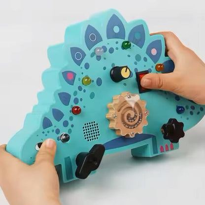 Tableau Montessori - BusyBoardCircuit™ - Stégosaure - Mamanternelle