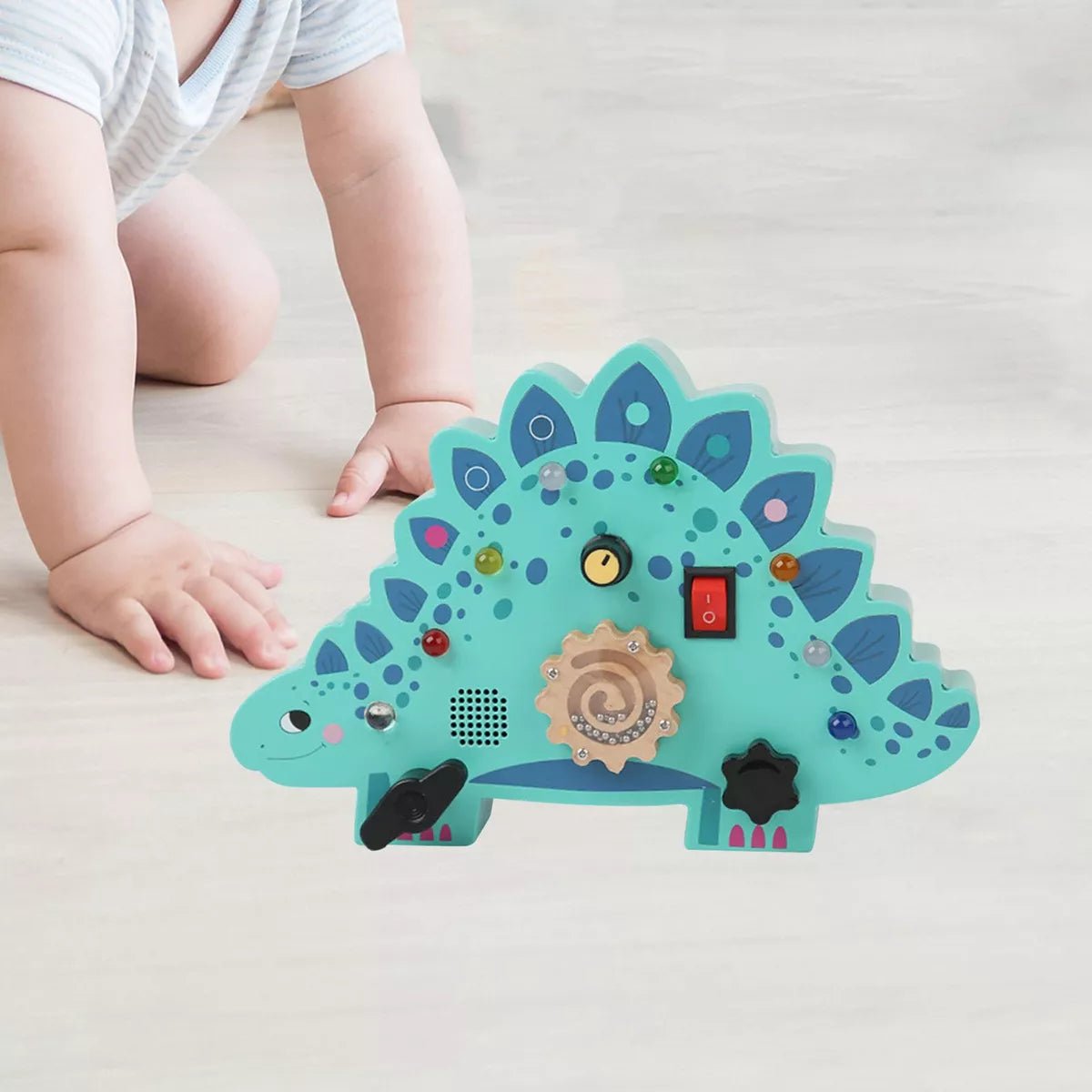 Tableau Montessori - BusyBoardCircuit™ - Stégosaure - Mamanternelle