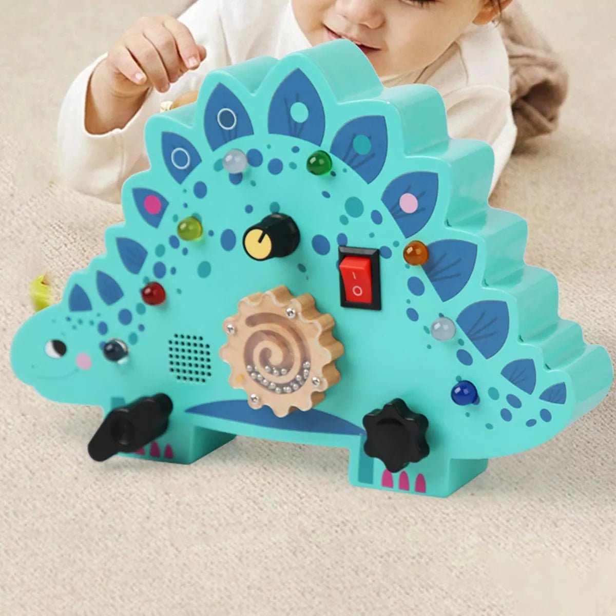 Tableau Montessori - BusyBoardCircuit™ - Stégosaure - Mamanternelle